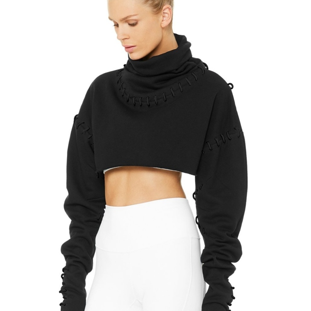 *SOLD*Alo cropped turtleneck sweat shirt M - Picture 8 of 8